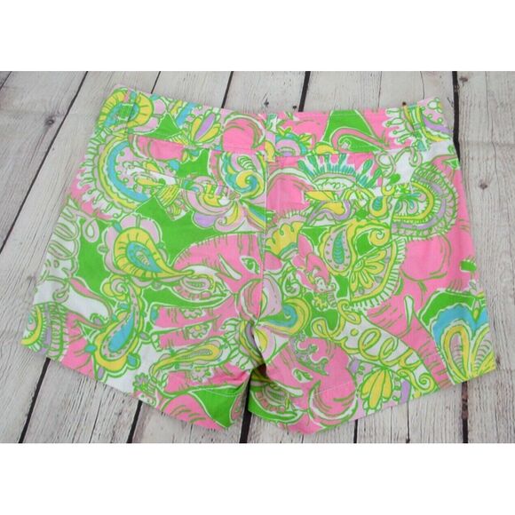 LILLY PULITZER Women's Callahan Shorts SIZE 2 Green / Pink Floral Print - Picture 3 of 6